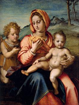 安德烈 德爾 薩托 Madonna And Child With The Infant Saint John In A Landscape